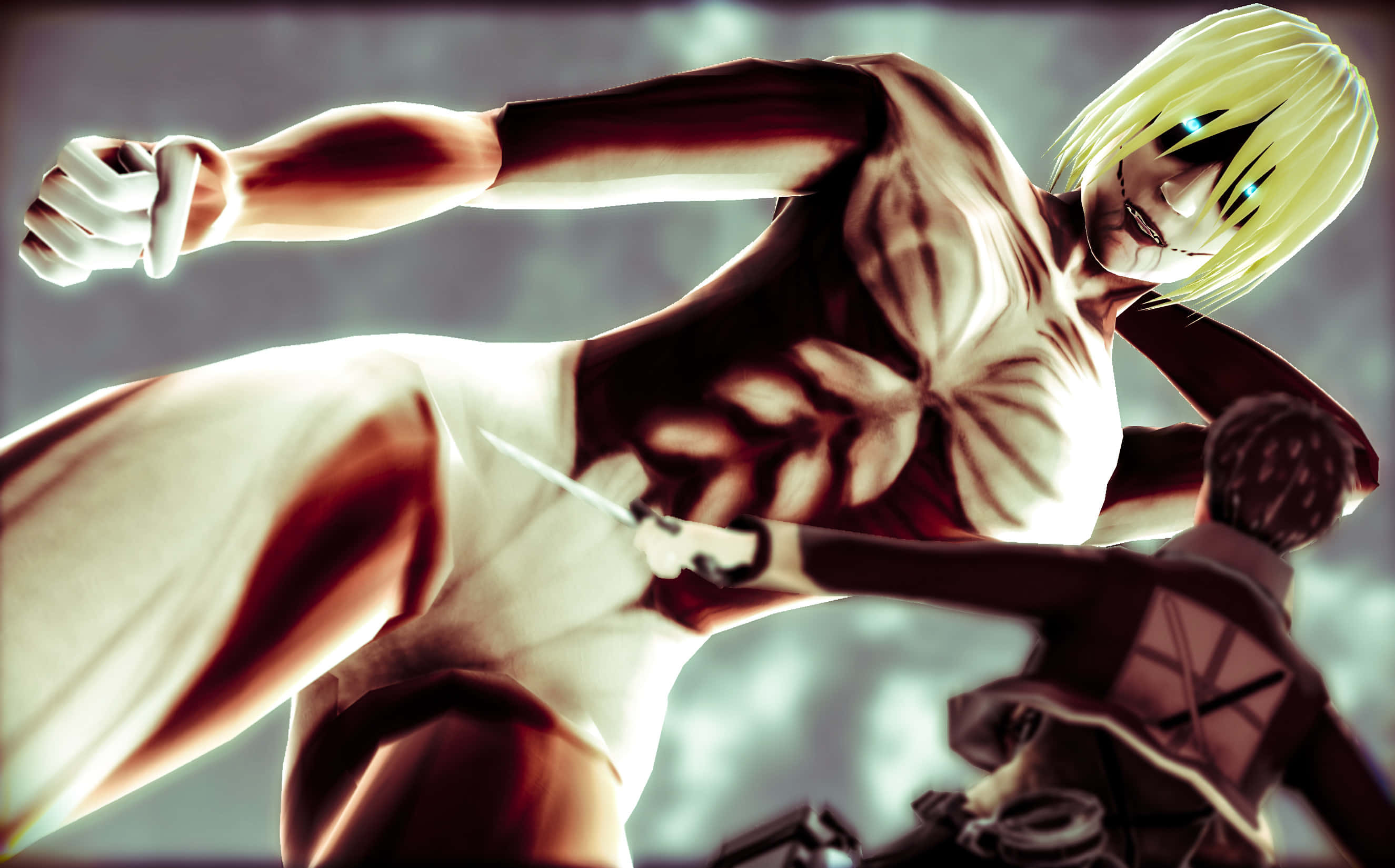 Feared by many, the Female Titan dominates the battlefield." Wallpaper