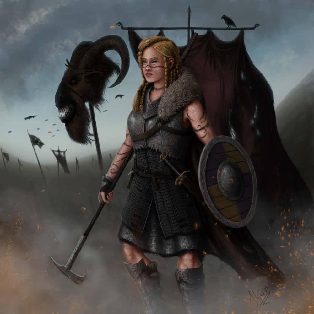 Two fearless Female Viking Warriors prepared for battle