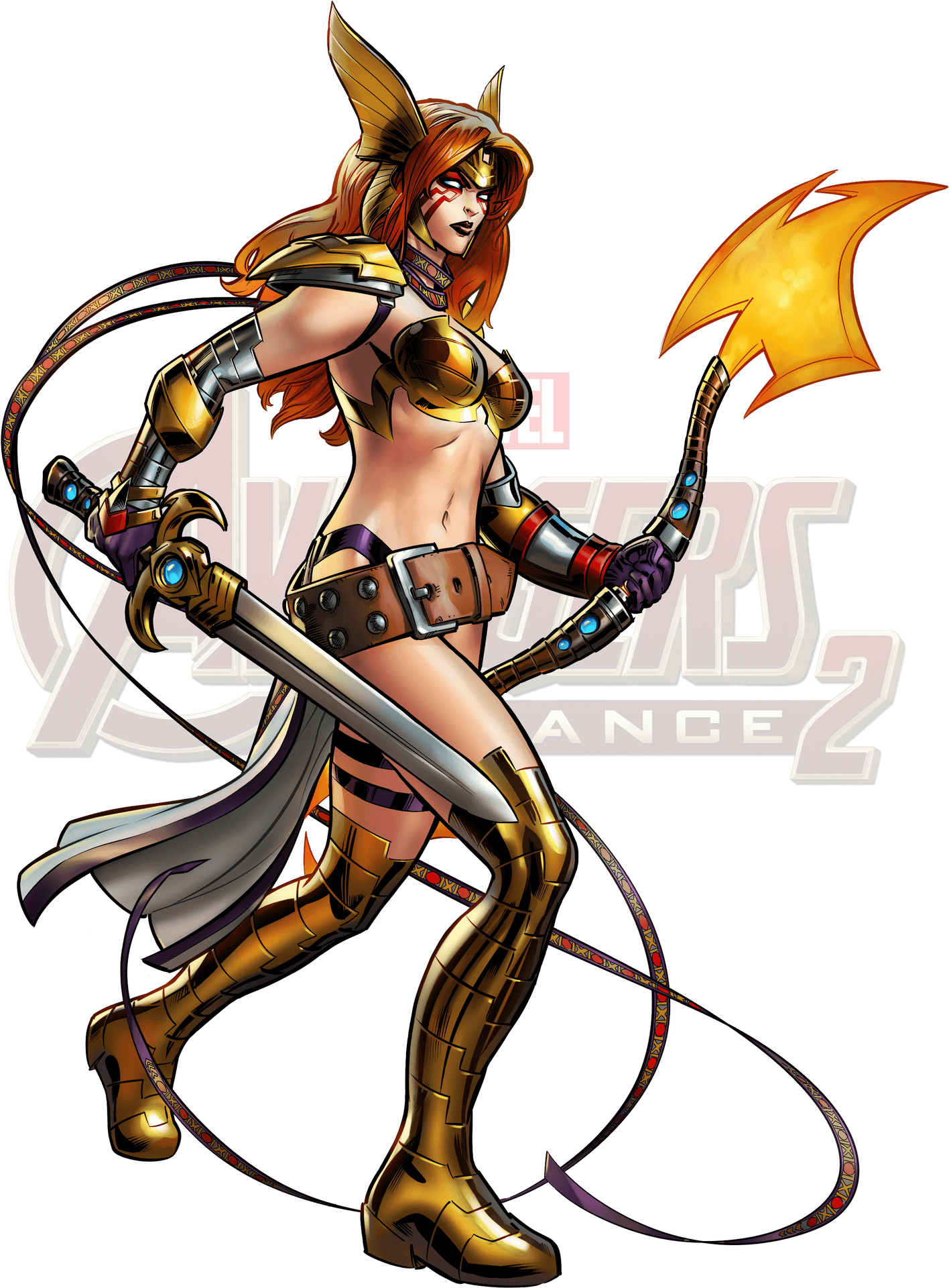 Female Warrior Armedwith Energy Bowand Arrow PNG