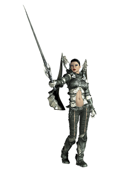 Female_ Warrior_ Armor_ Sword PNG