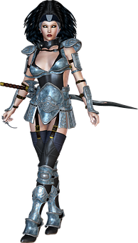 Female Warriorin Armor PNG