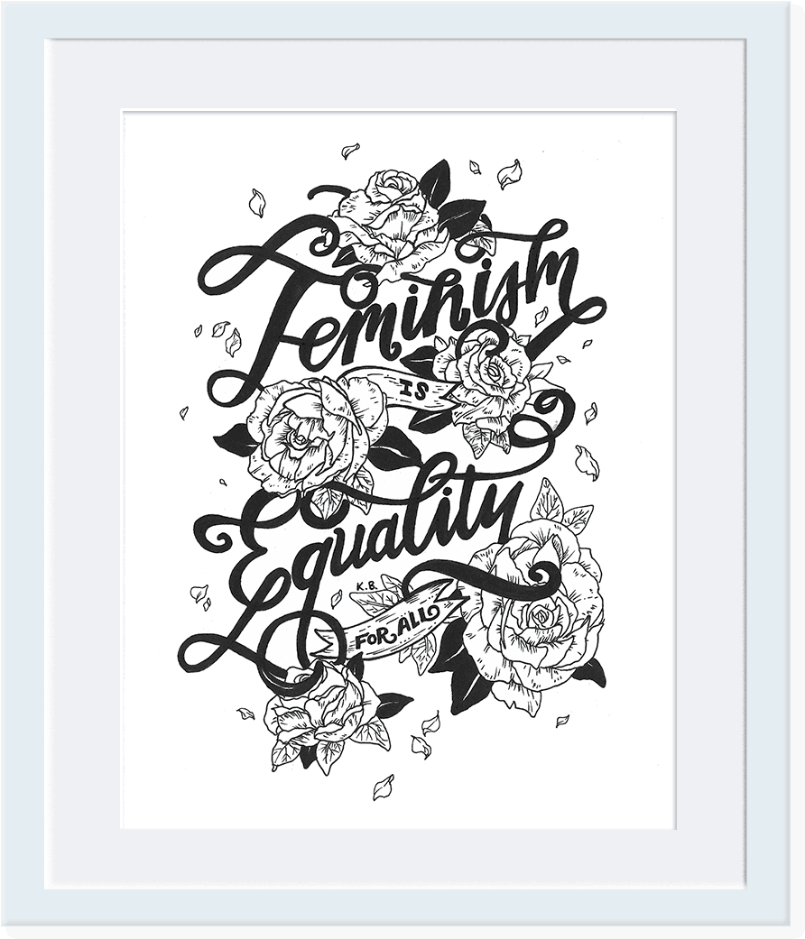 Feminism Equality Floral Artwork PNG