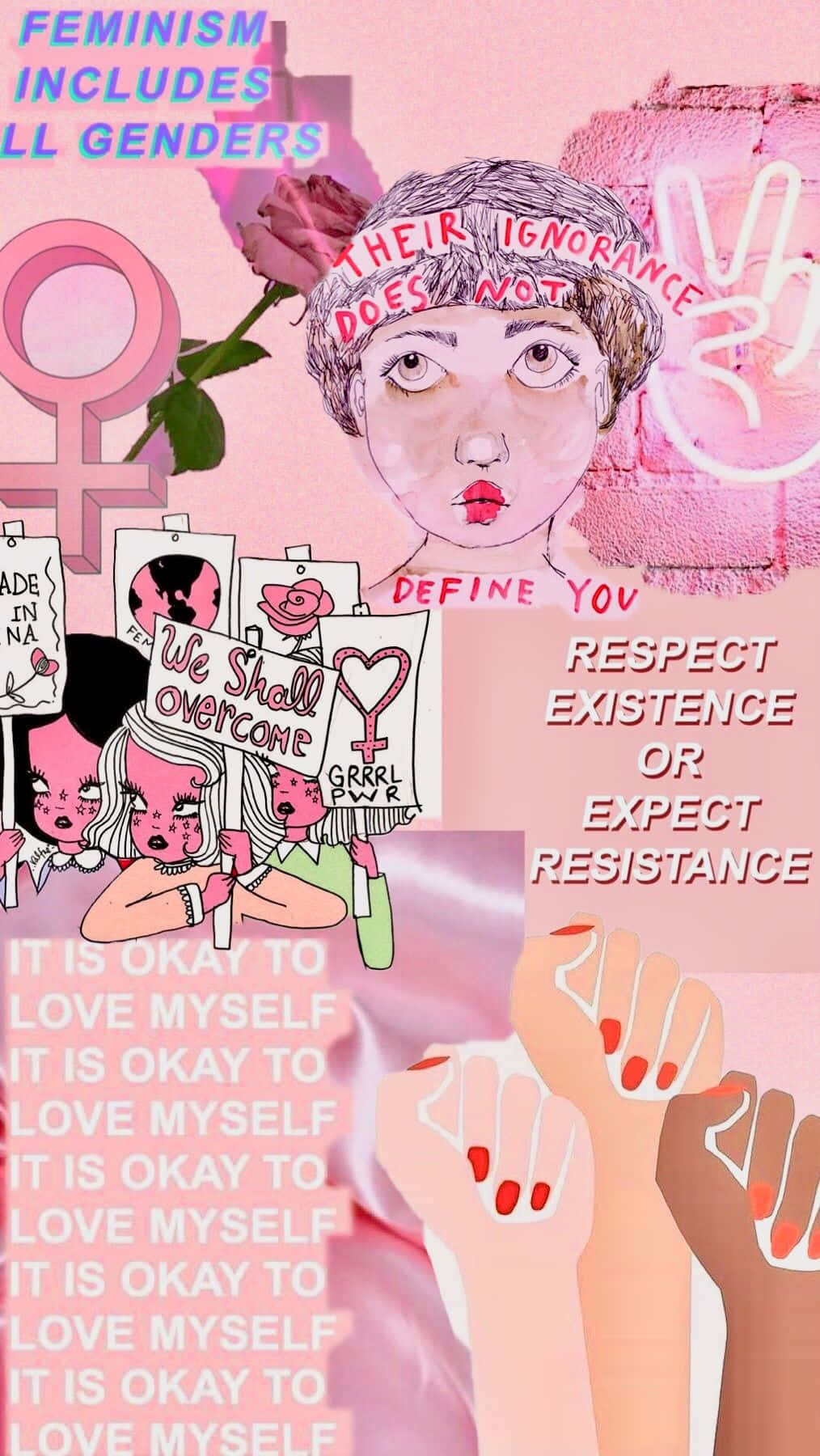 Feminist Collage Artwork Wallpaper
