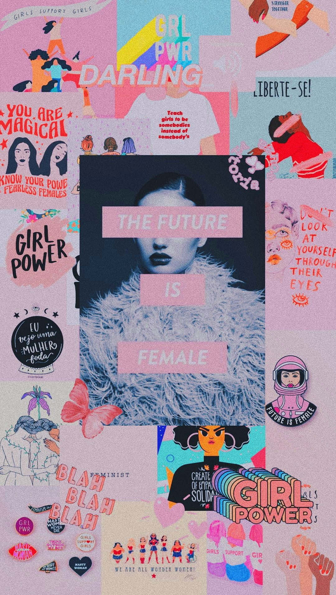 Feminist Collage Artwork Wallpaper