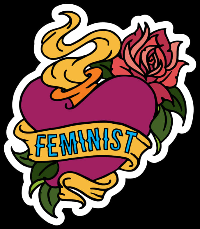 Feminist Heart Tattoo Design PNG