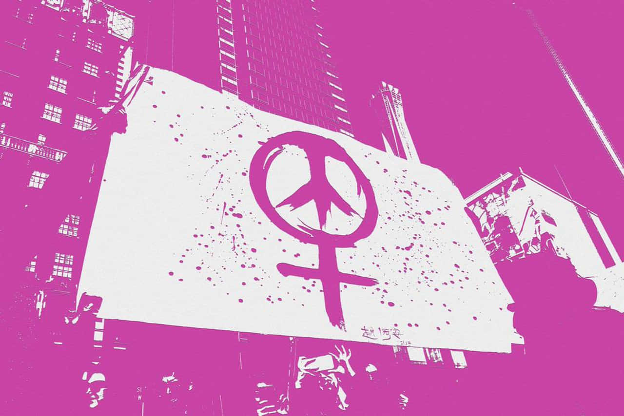 Feminist Peace Symbol Billboard Wallpaper