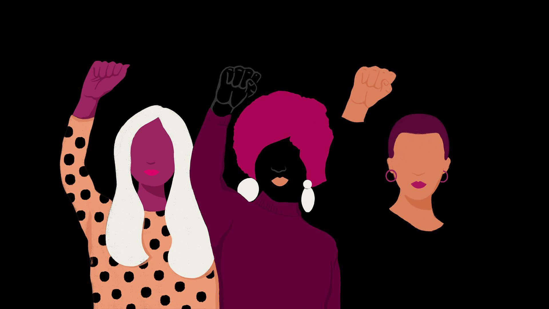 Feminist Solidarity Illustration Wallpaper