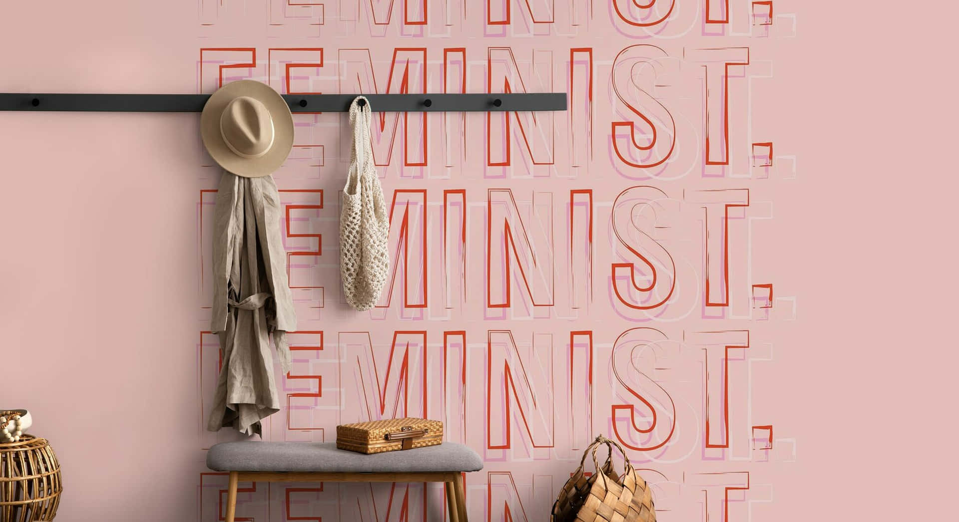 Feminist Styled Interior Design Wallpaper