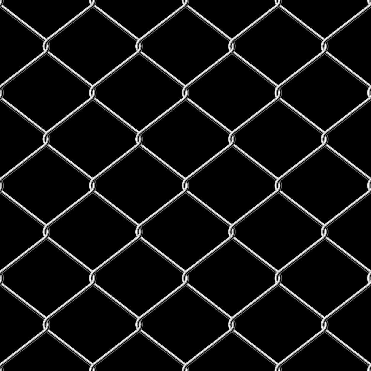 A White Chain Link Fence On A Black Background