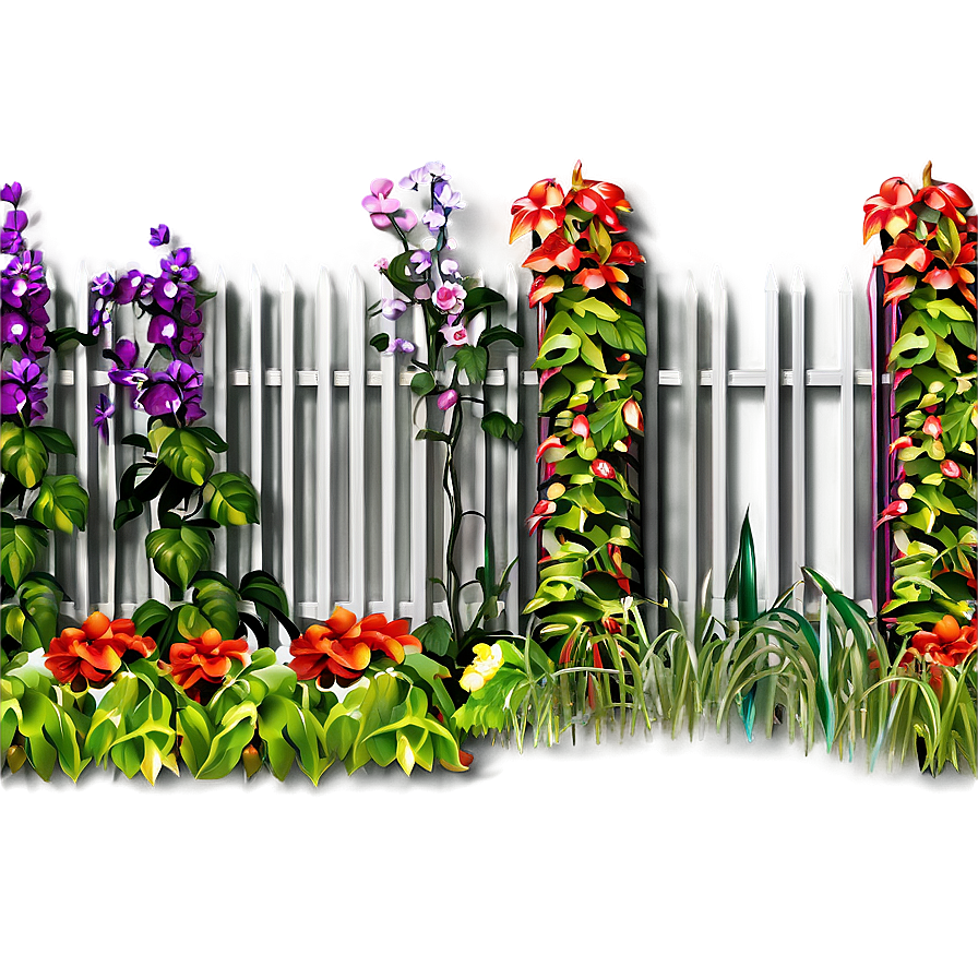 Fence With Climbing Plants Png 79 PNG