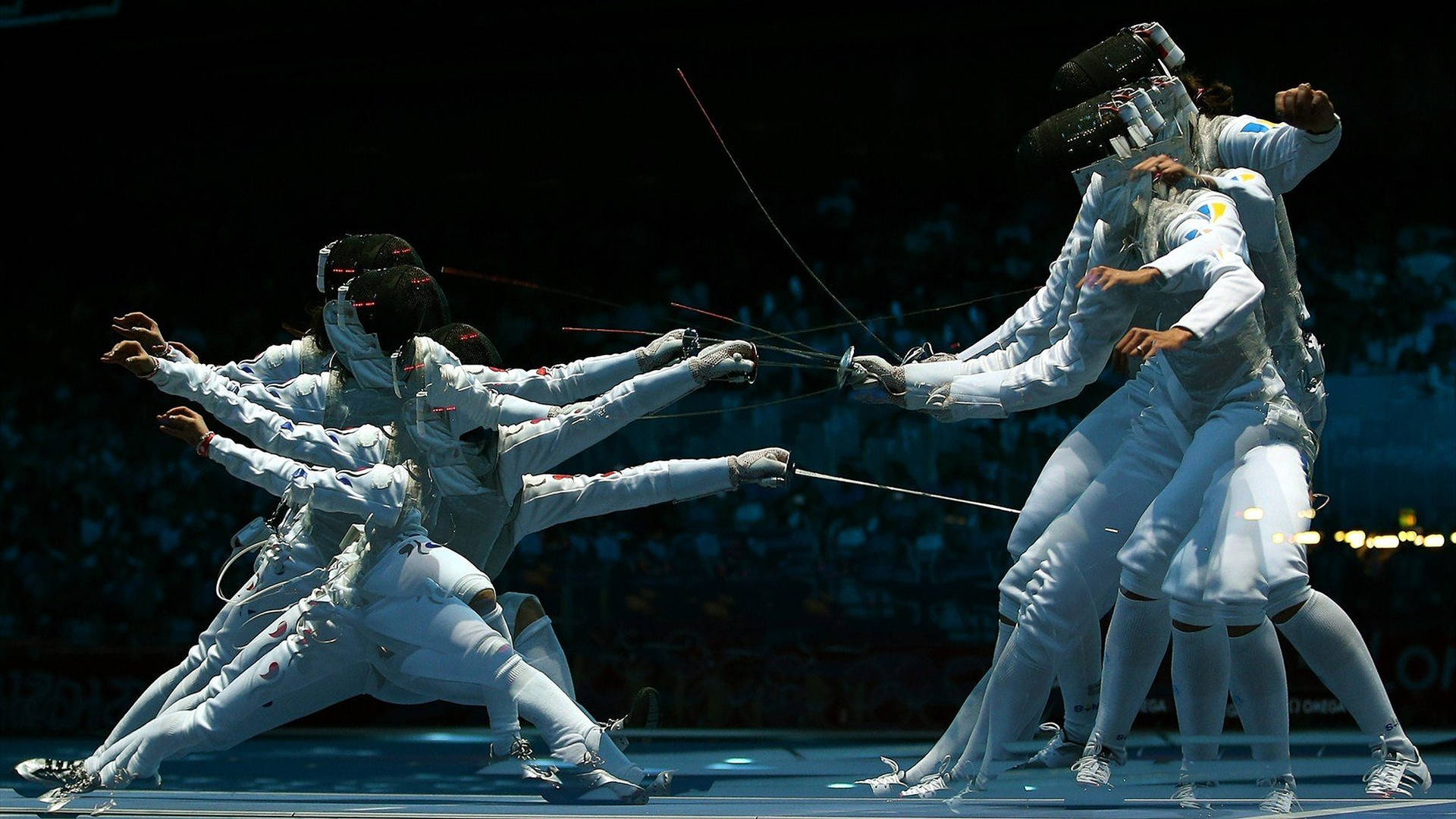 Fencing staggered movement wallpaper 