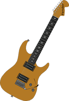 Fender Electric Guitar Illustration PNG