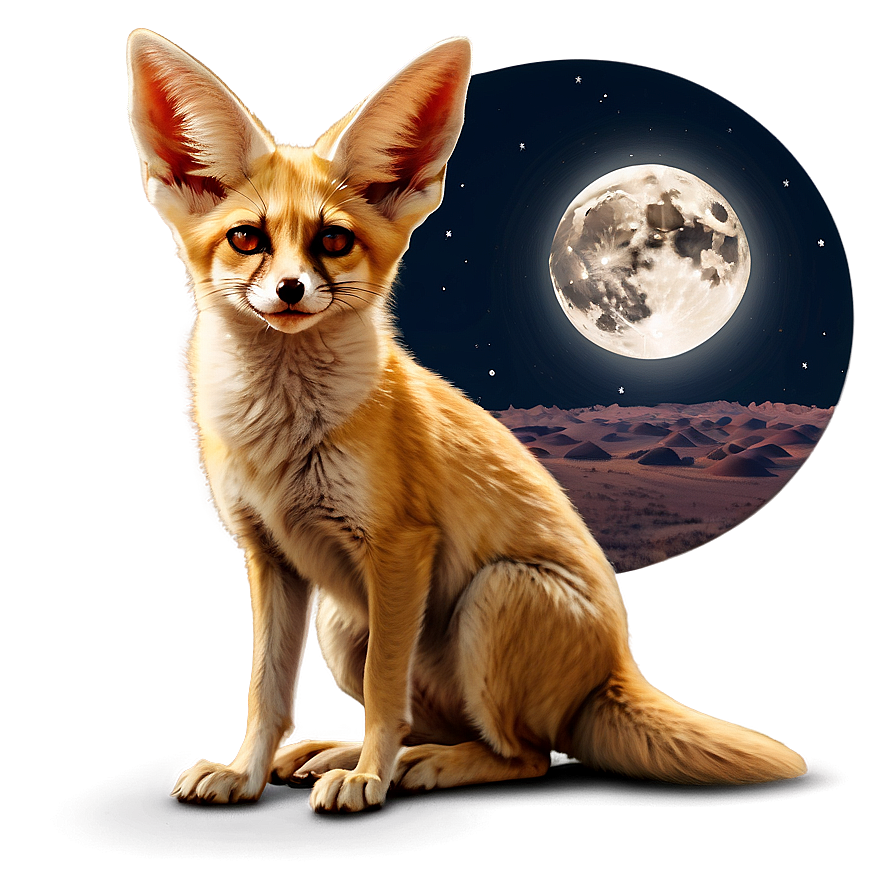 Fennec Fox In Moonlight Png 06262024 PNG
