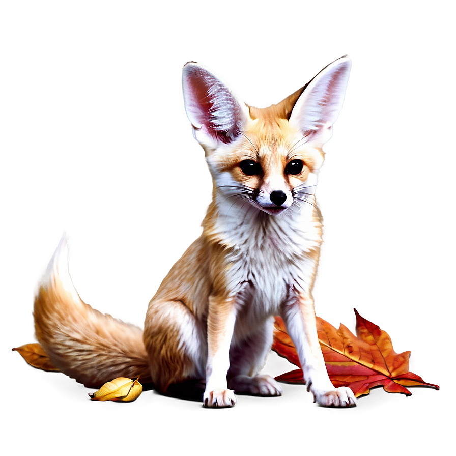 Fennec Fox With Autumn Leaves Png Fun4 PNG