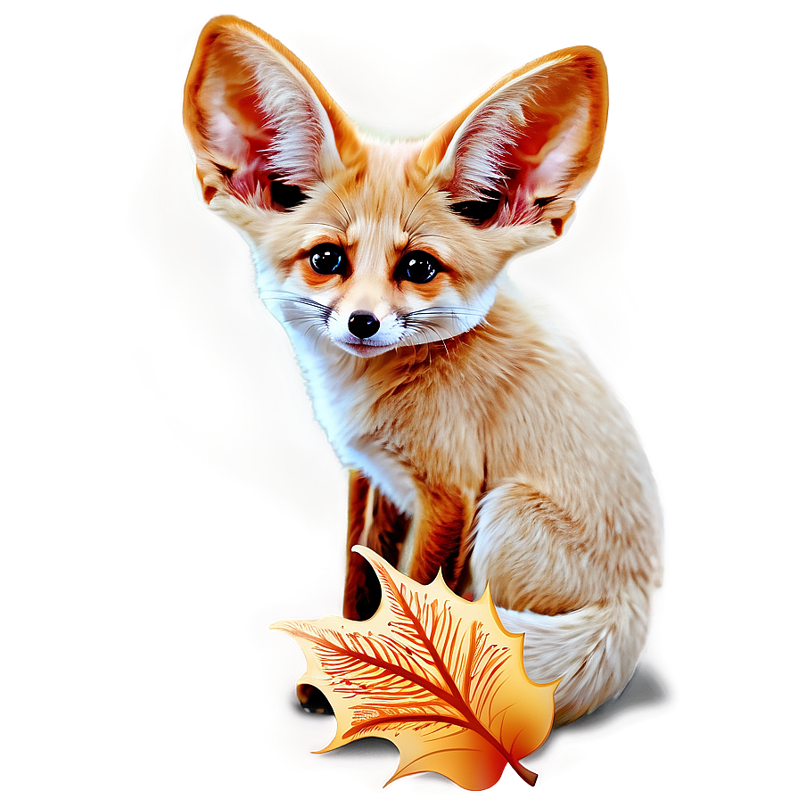 Fennec Fox With Autumn Leaves Png Puy31 PNG