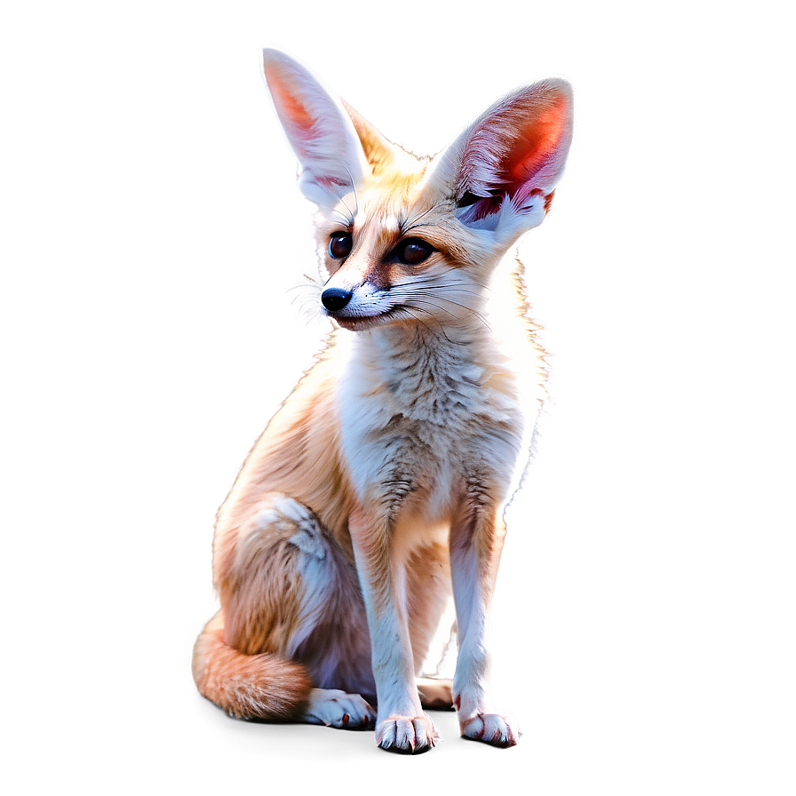 Fennec Fox With Sun Rays Background Png 06262024 PNG