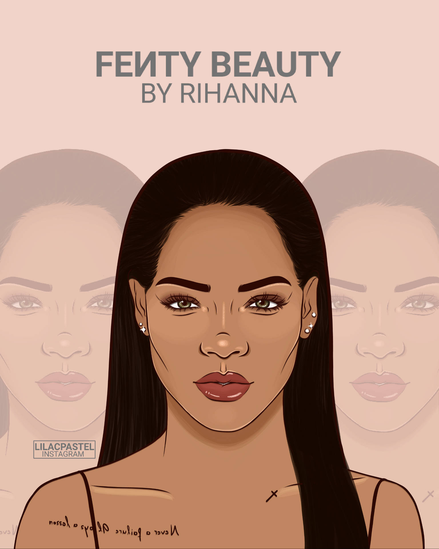 Fentyvon Rihanna Digitale Illustration Wallpaper