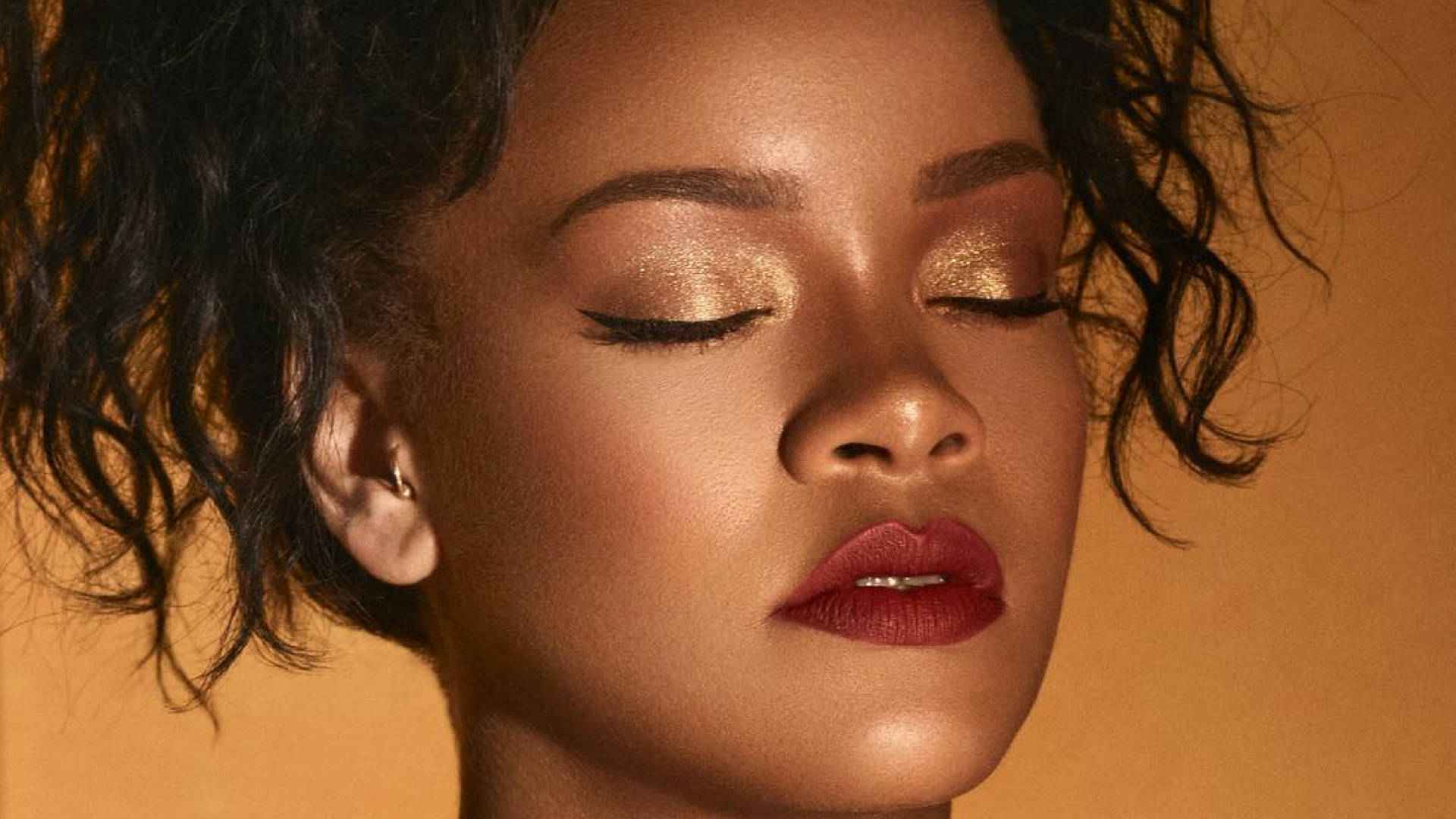 Fenty Rihanna Låste Øjne Tapet Wallpaper