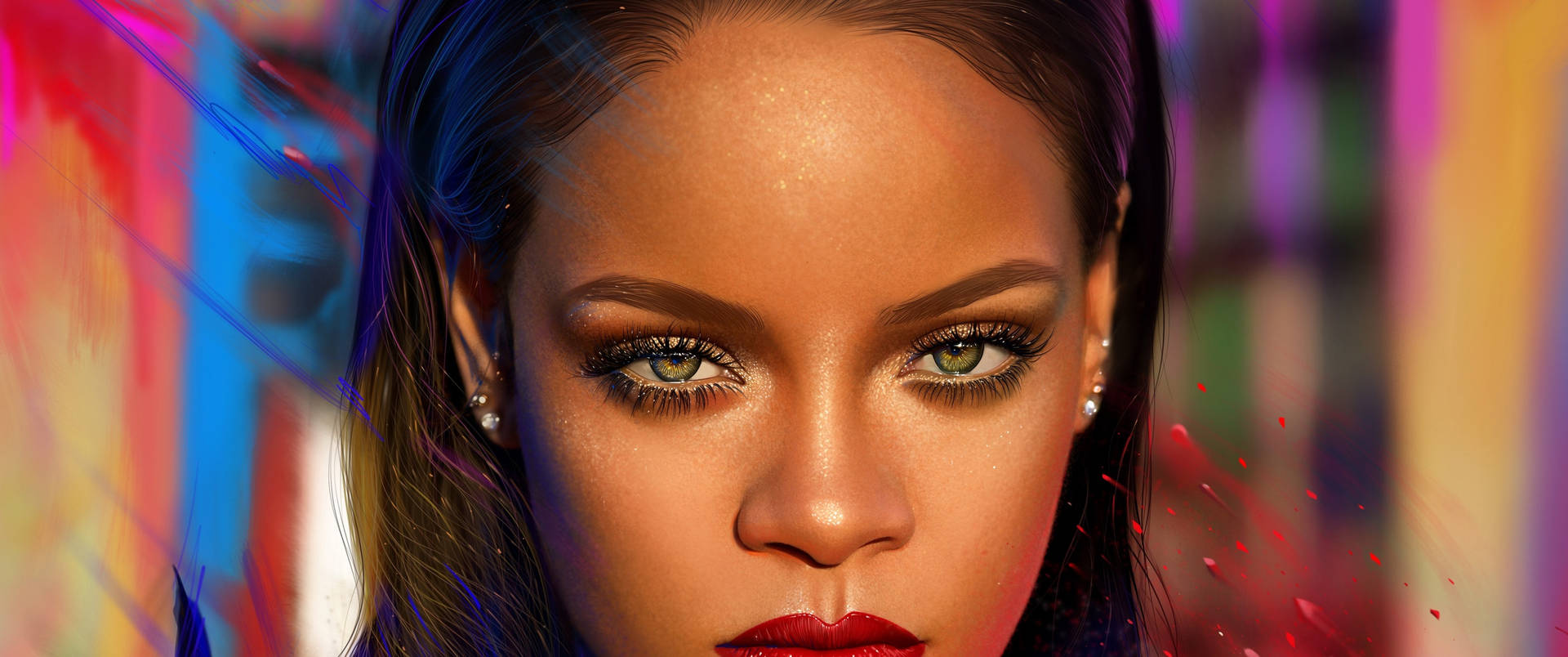 Fenty Rihanna Grønne Øjne: Wallpaper