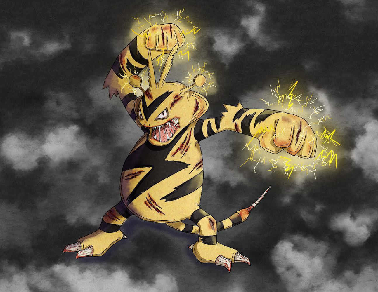 Feral Electabuzz Drawing Wallpaper