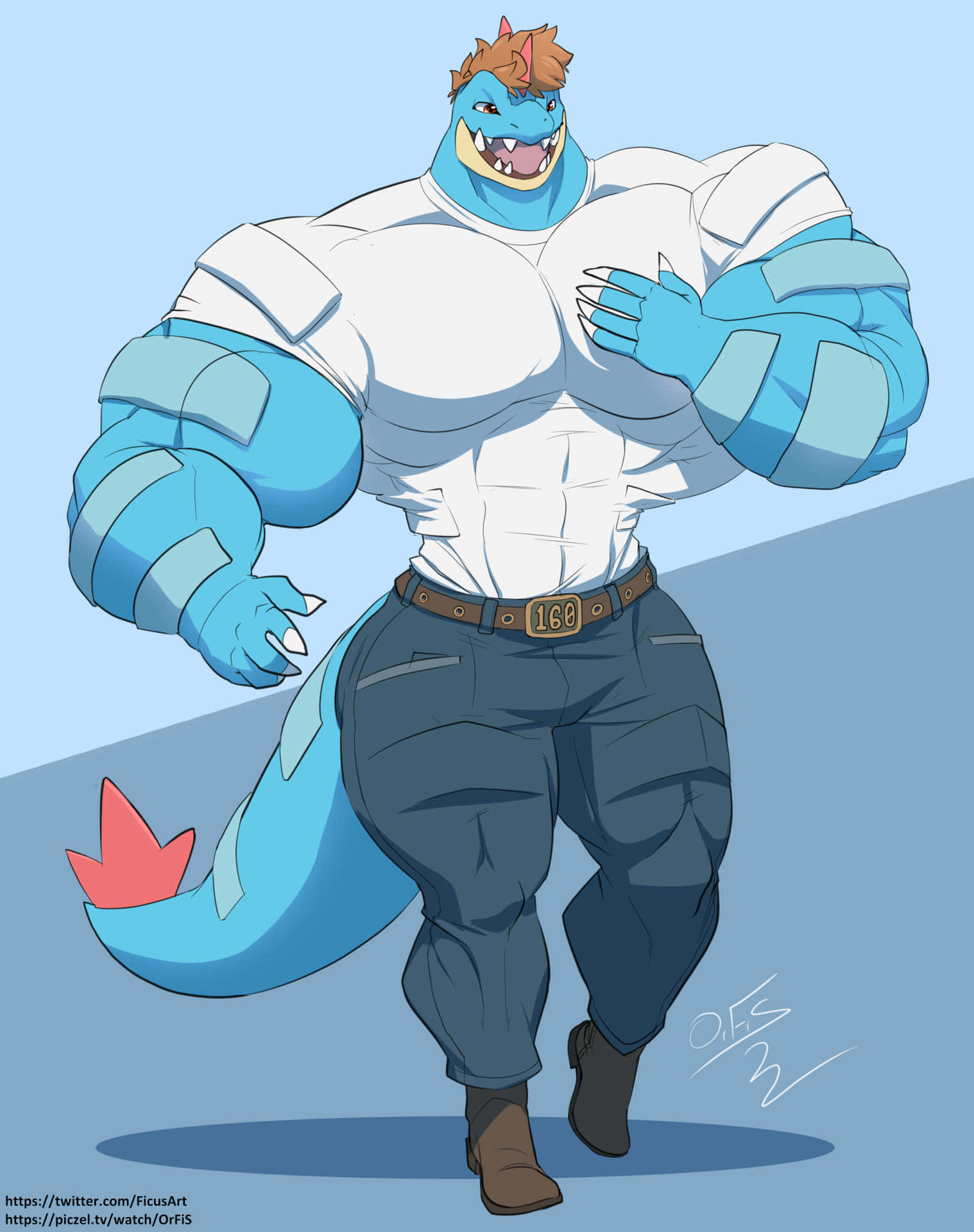 Feraligatr With A Manly Body Wallpaper