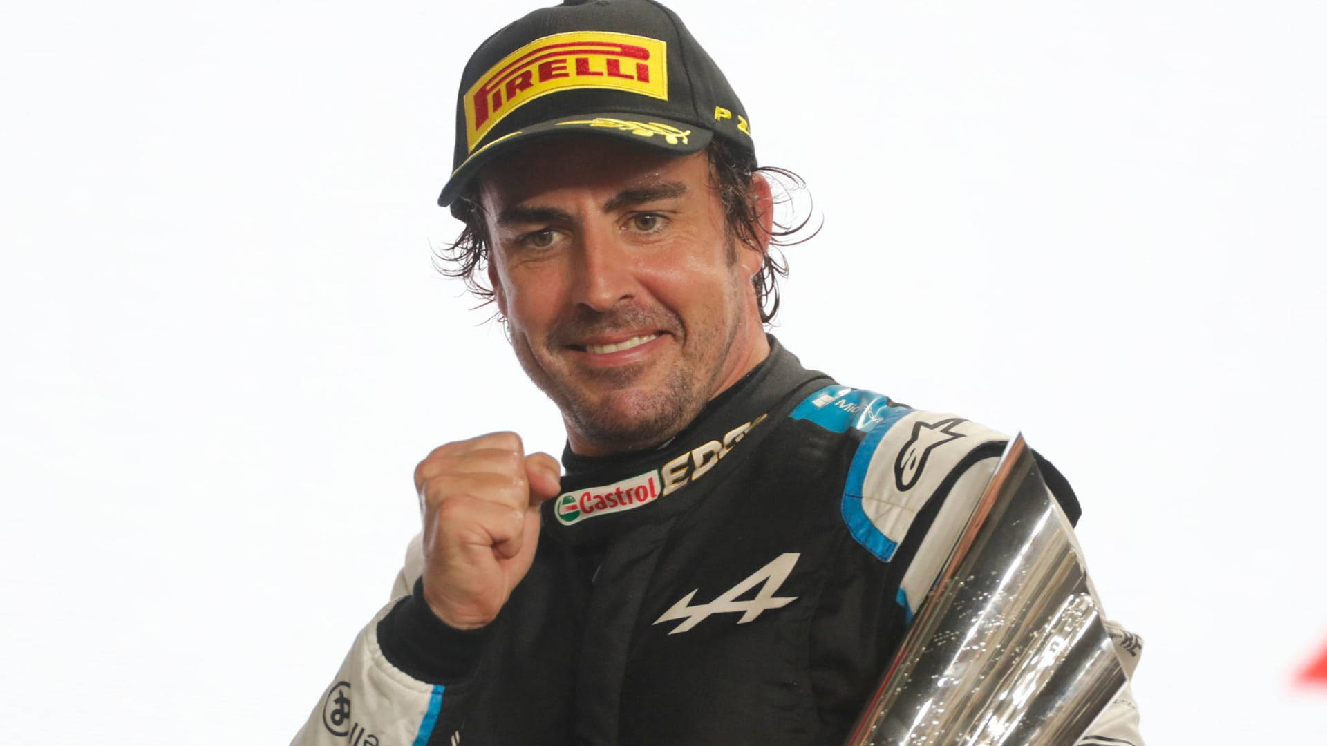 Fernandoalonso Festeggia La Vittoria In Una Gara Di Formula 1 Sfondo