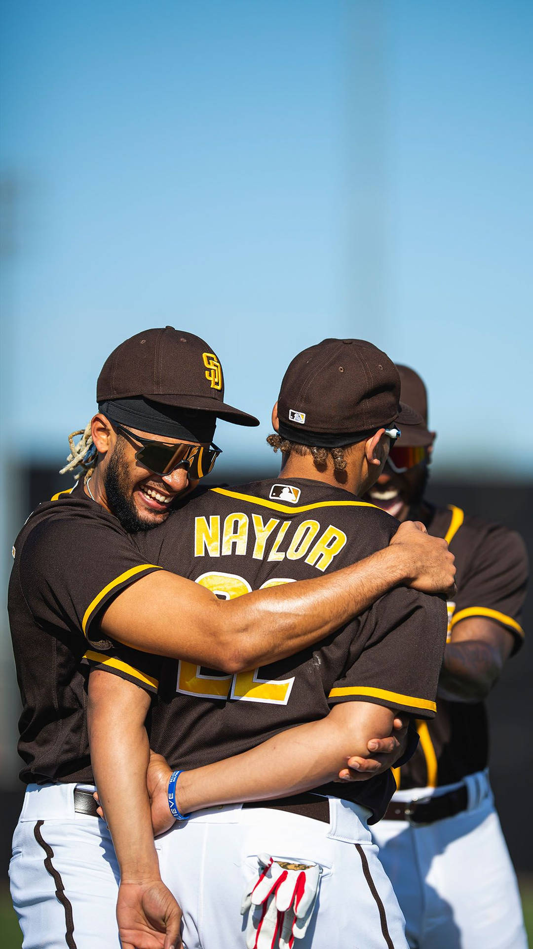 San Diego Padres ballplayers Fernando Tatis Jr with teammates Wallpaper