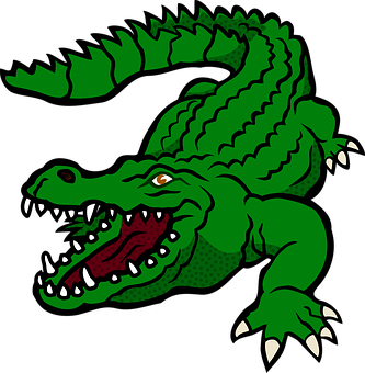 Ferocious_ Green_ Alligator_ Illustration PNG