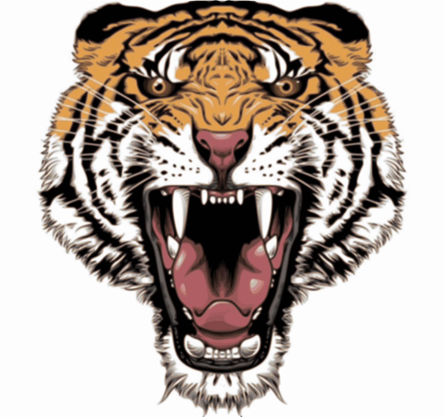 Ferocious Tiger Tattoo Design PNG