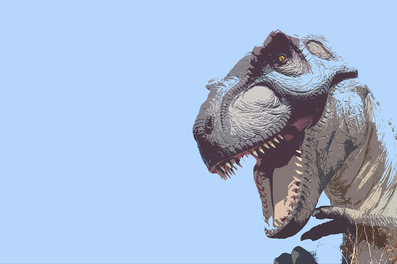 Ferocious Tyrannosaurus Rex Illustration Wallpaper