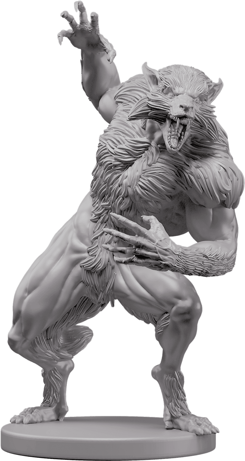 Ferocious Werewolf Figure PNG