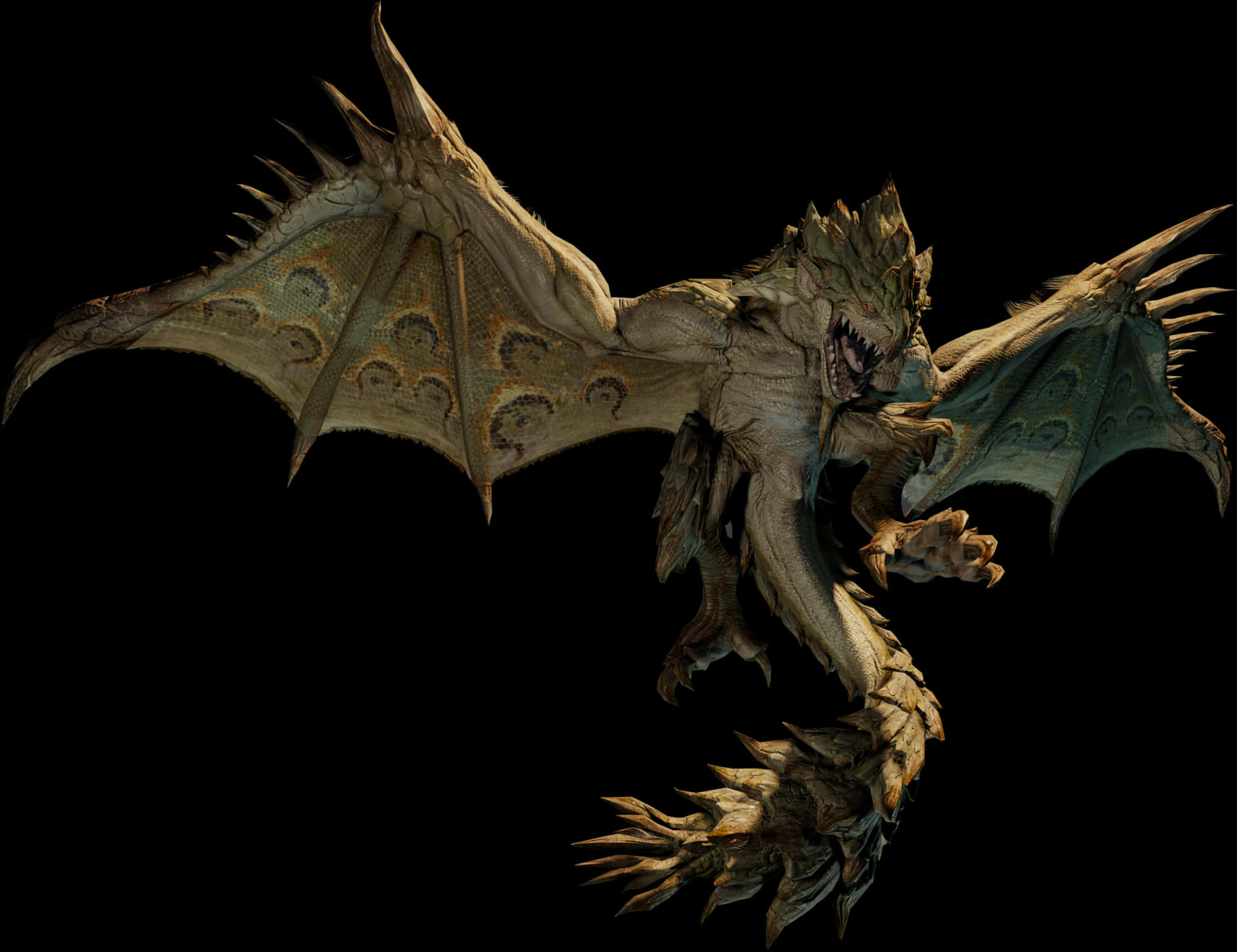 Ferocious_ Dragon_ Midflight PNG