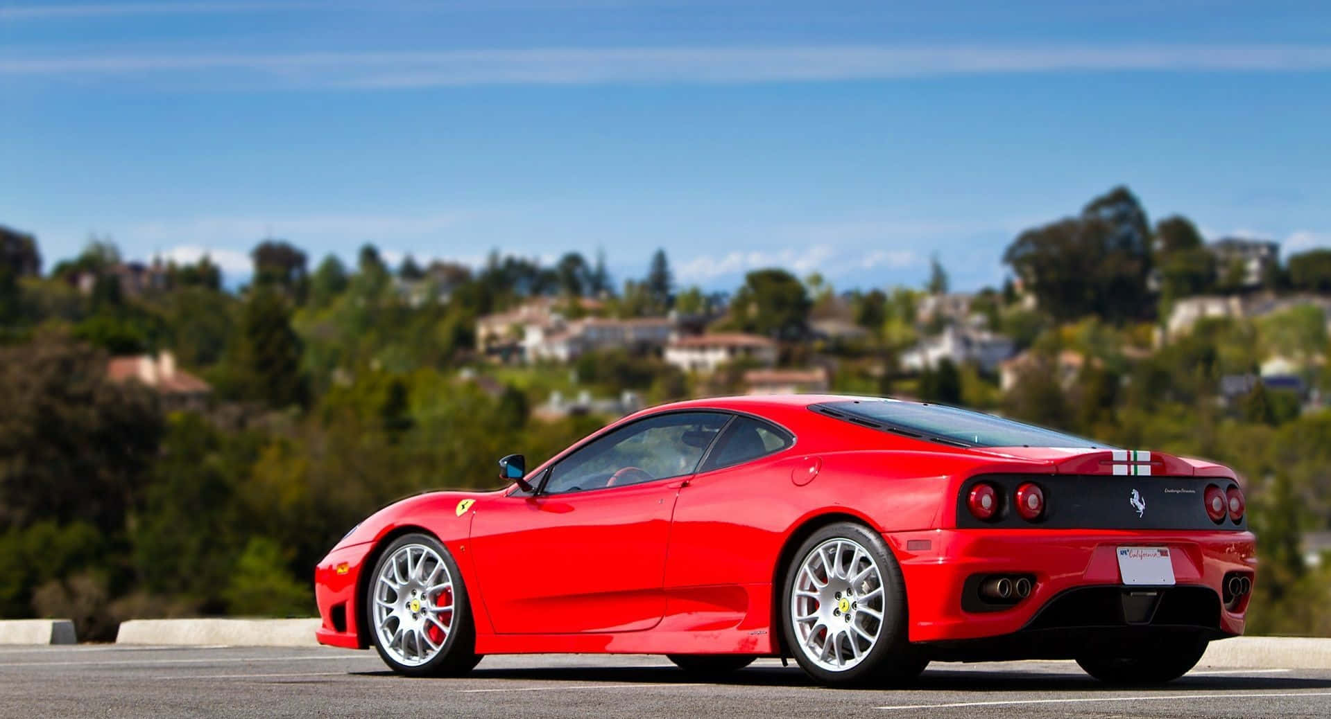 Stunning Red Ferrari 360 Modena on Open Road Wallpaper