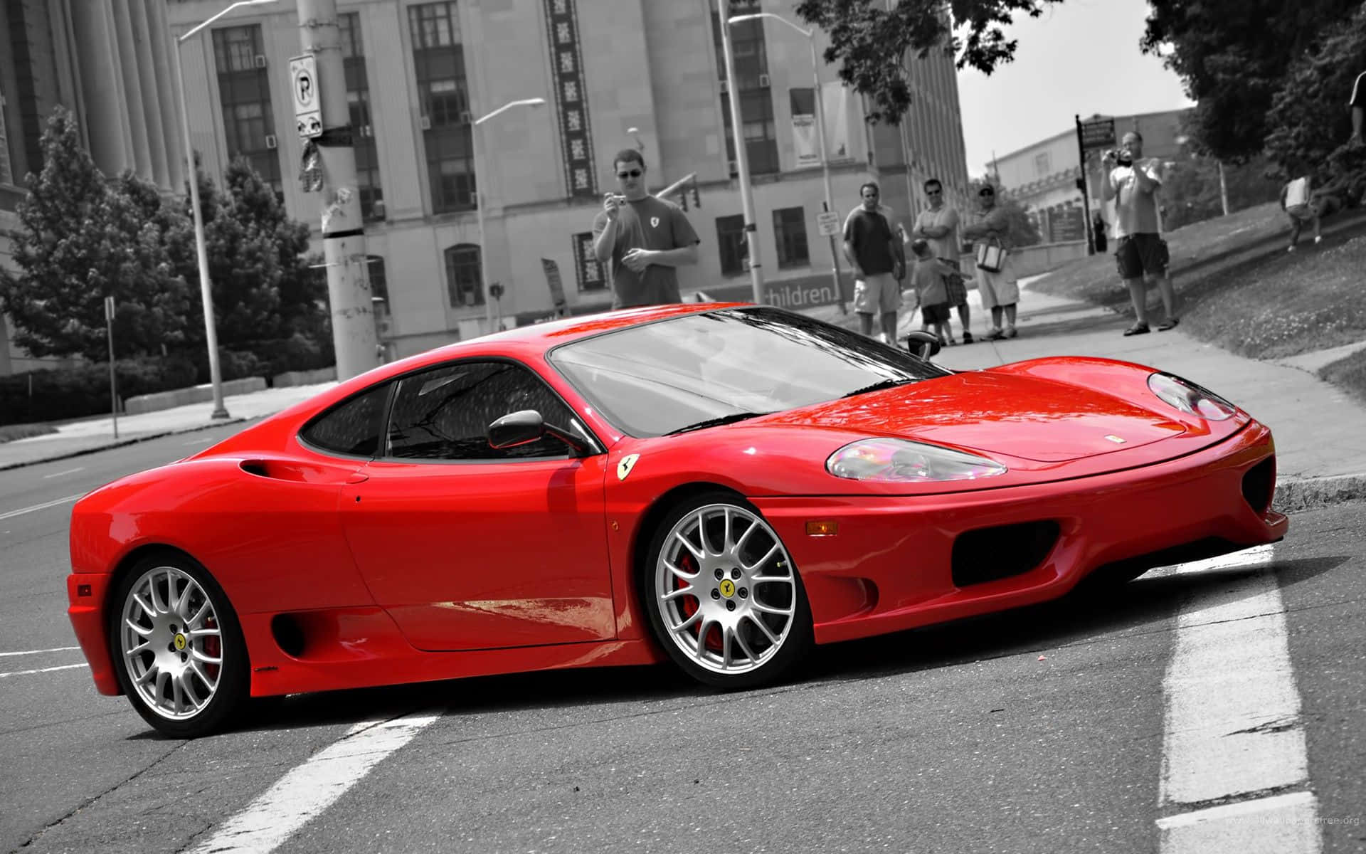 Stunning Ferrari 360 Modena in Action Wallpaper