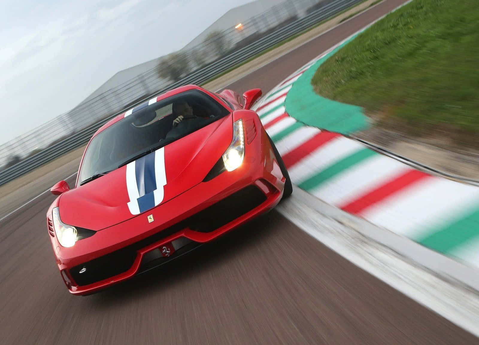 Sleek and Powerful Ferrari 458 Speciale on the Road Wallpaper