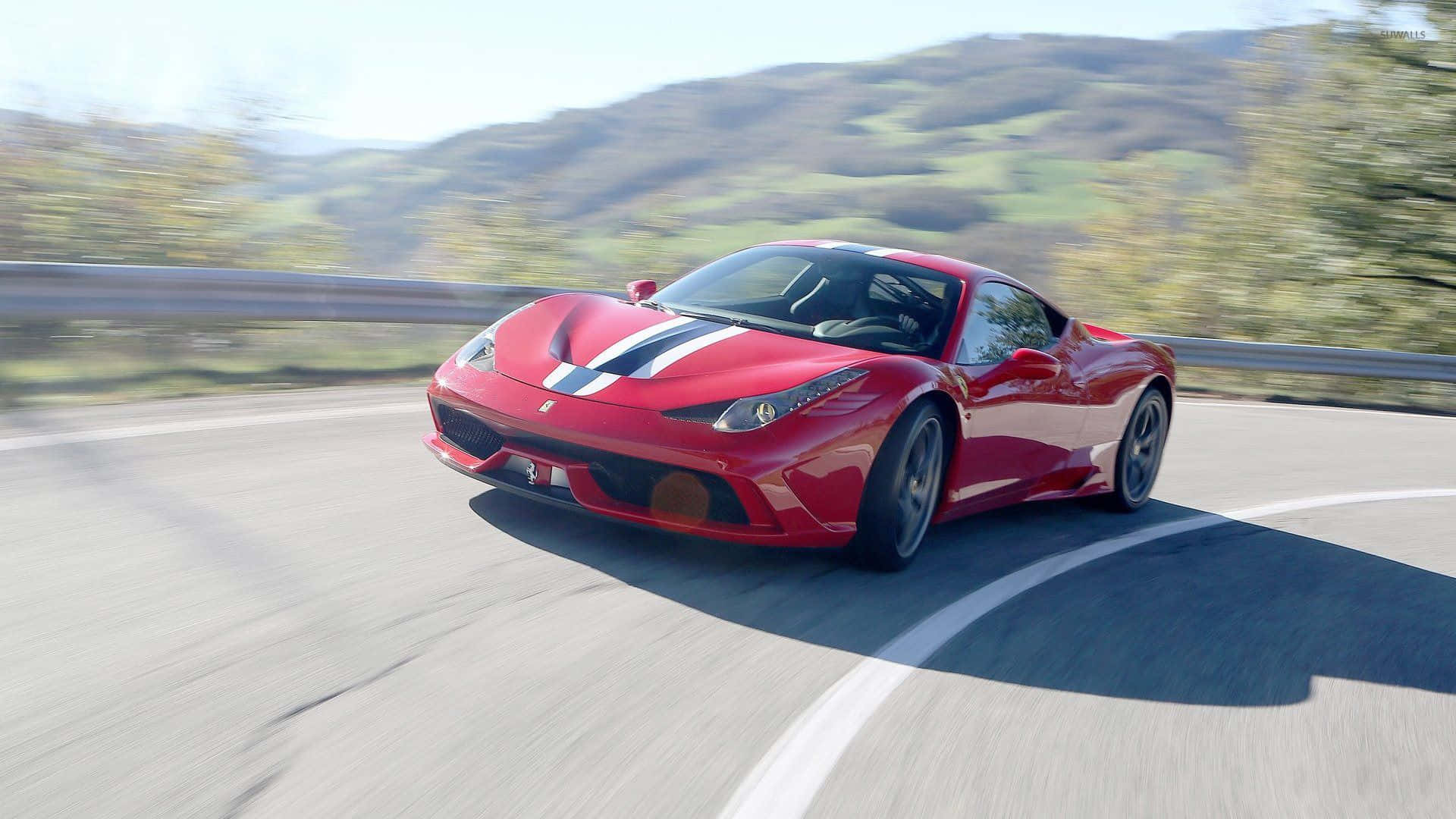 High-performance Ferrari 458 Speciale In Volledige Glorie Achtergrond