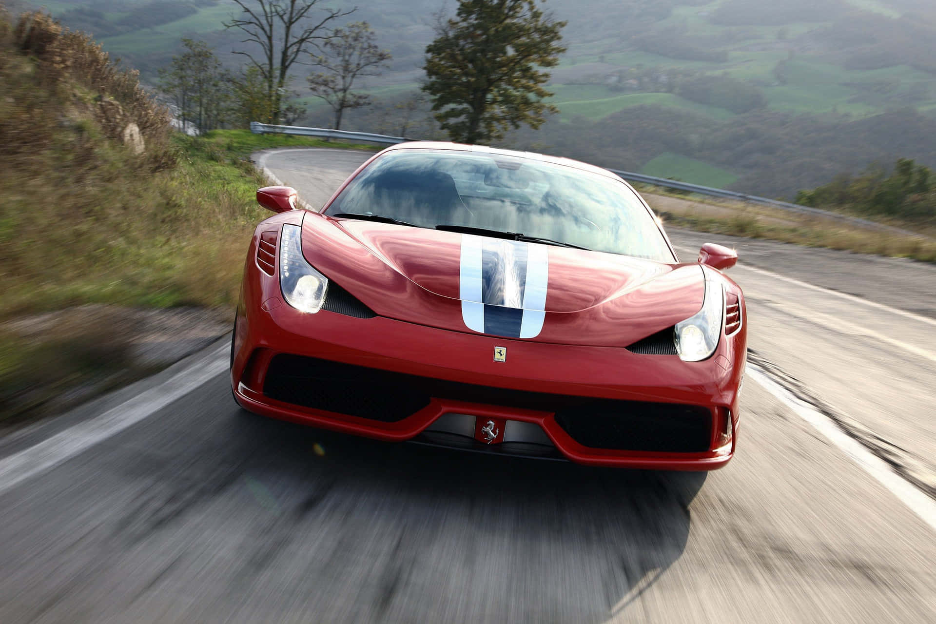 The Stunning Ferrari 458 Speciale in Action Wallpaper