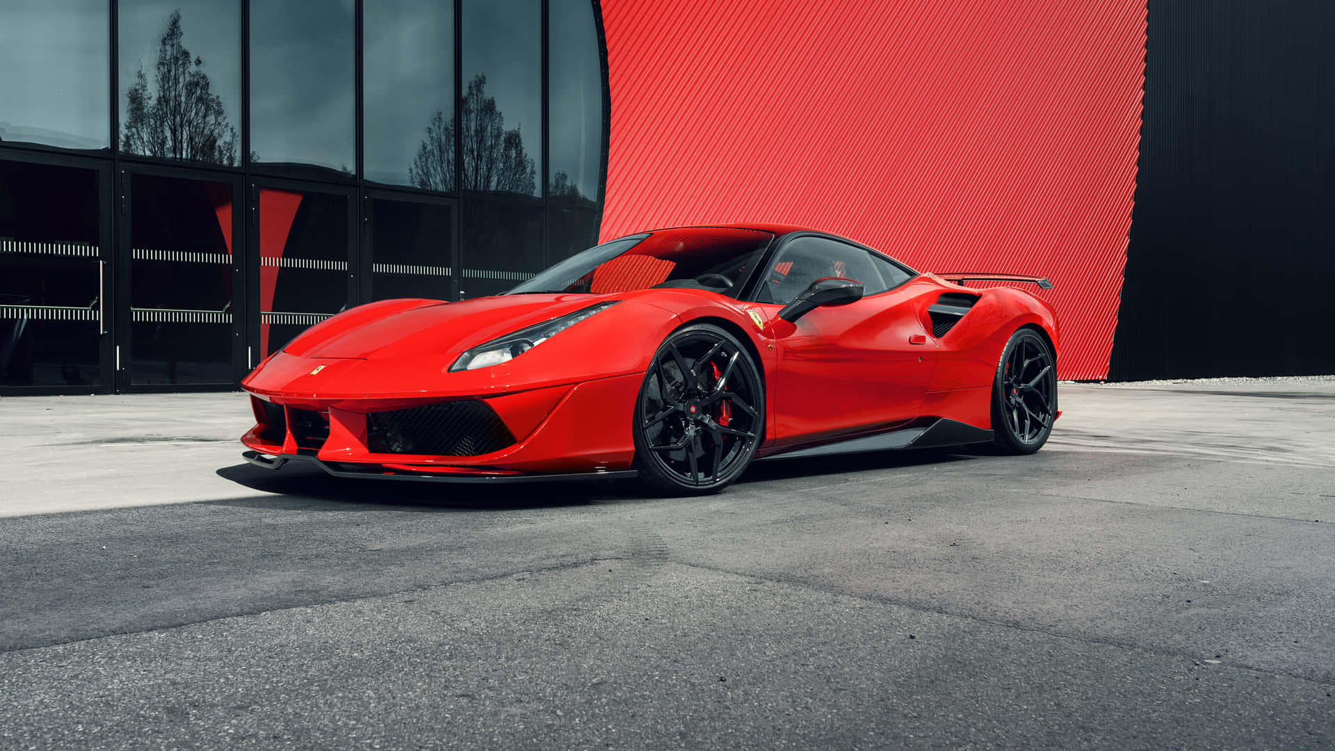 Stunning Ferrari 488 Spider flaunting speed and elegance on the open road Wallpaper