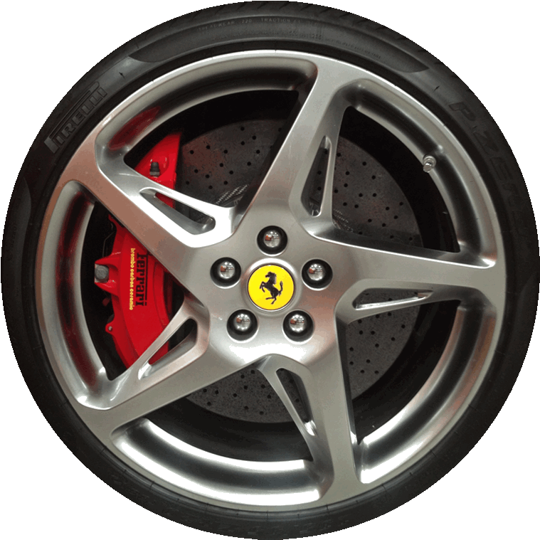Ferrari Alloy Wheel Red Brake Caliper PNG