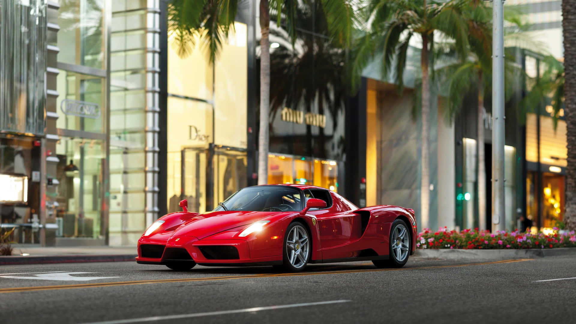 Caption: Stunning Ferrari Enzo in Motion Wallpaper