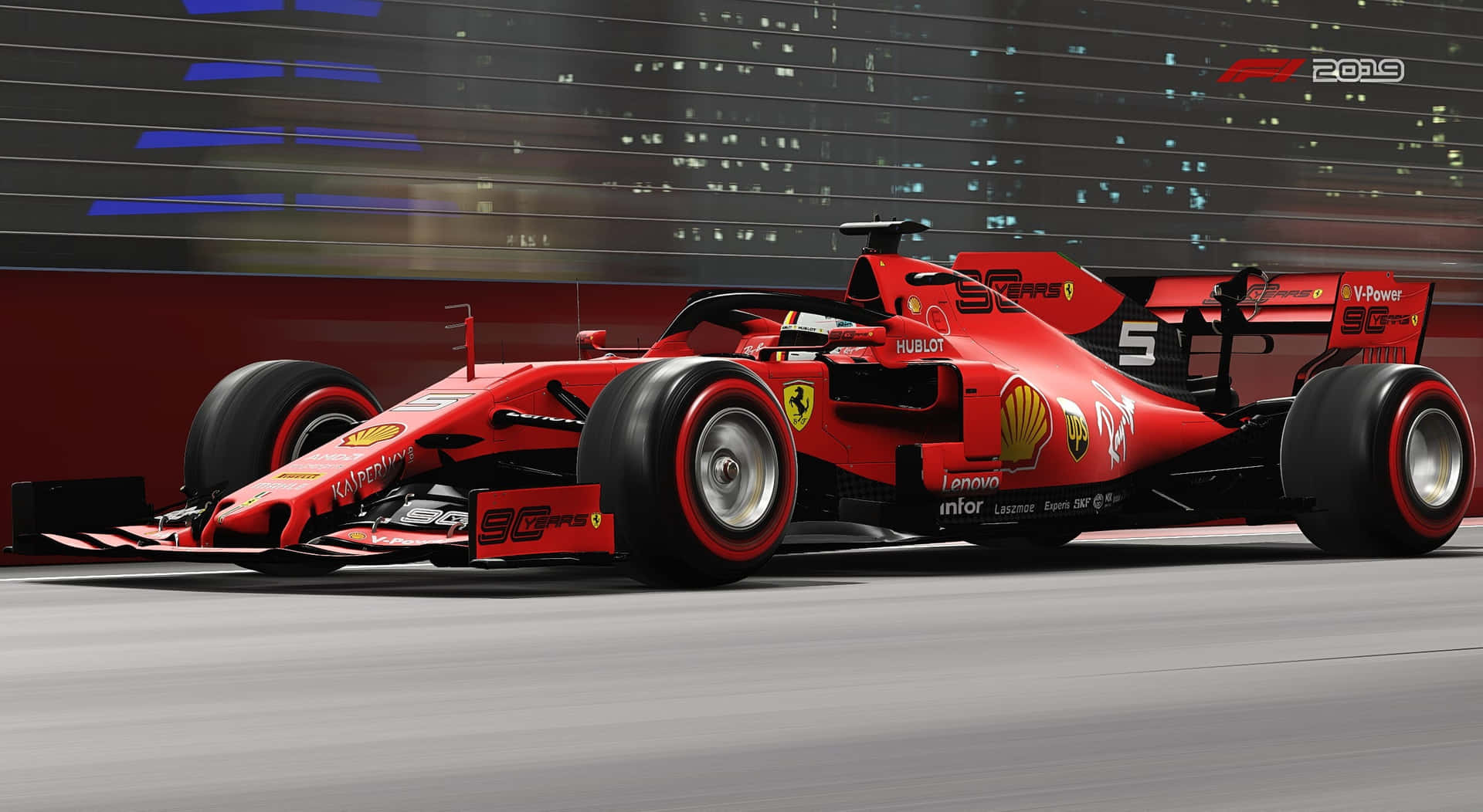 Ferrarif1 2019 Fahrer Präsentieren Ihre Geschwindigkeit. Wallpaper