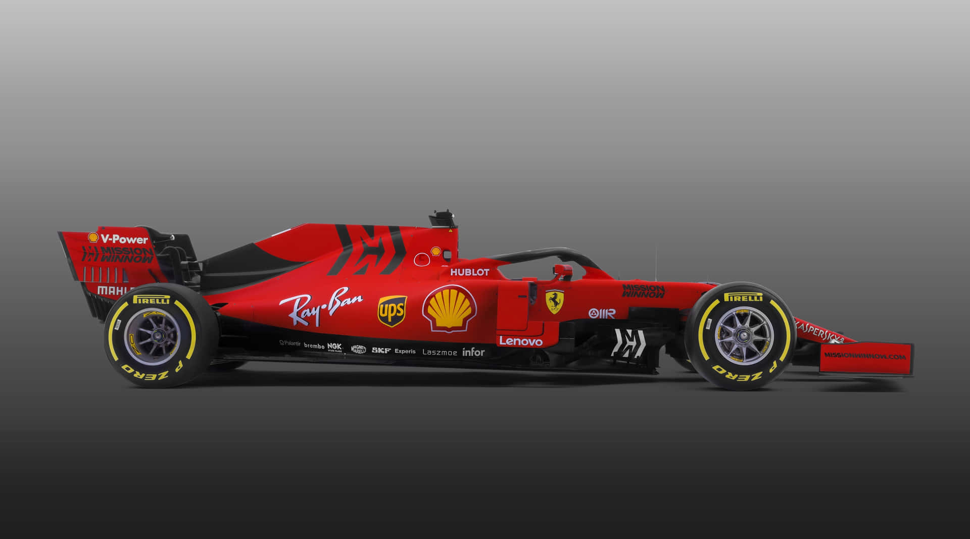 "Ferrari F1 2019 Race Car Speeding Through the Streets" Wallpaper
