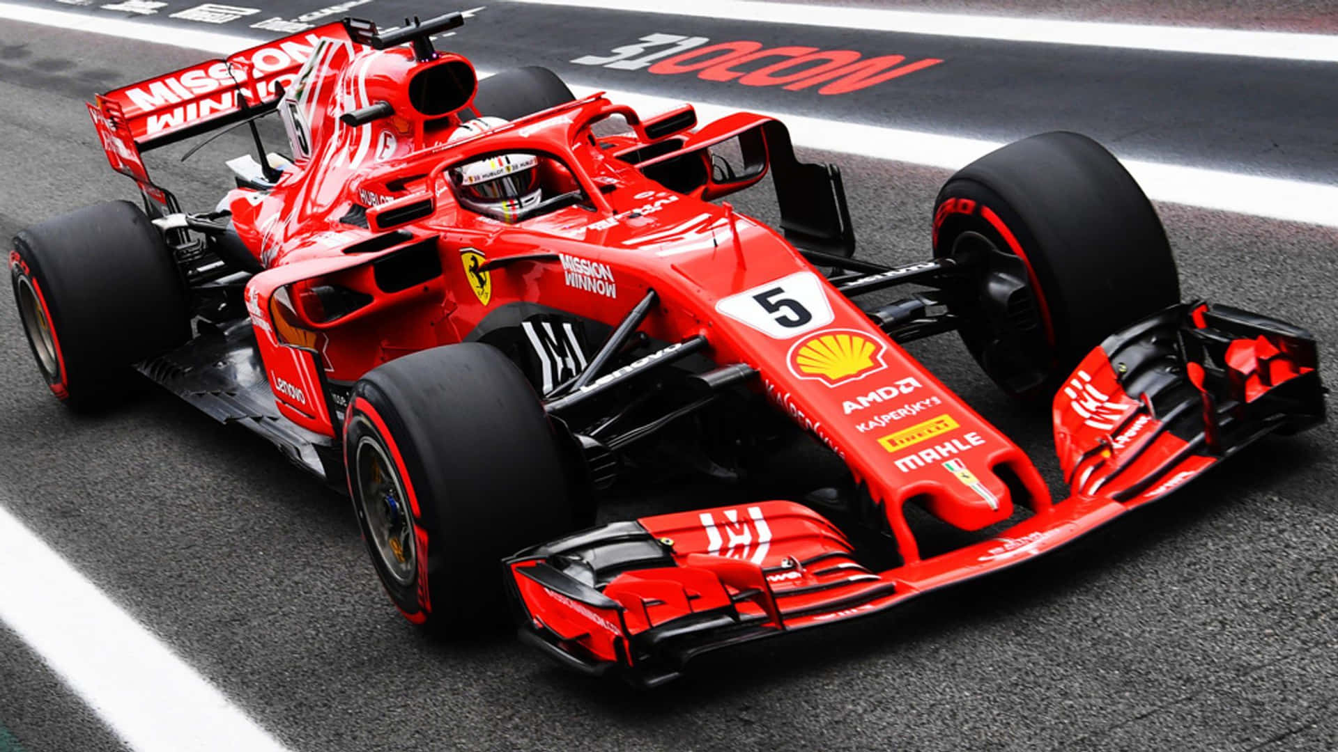 Papelde Parede Ferrari F1 2019 De Corrida. Papel de Parede