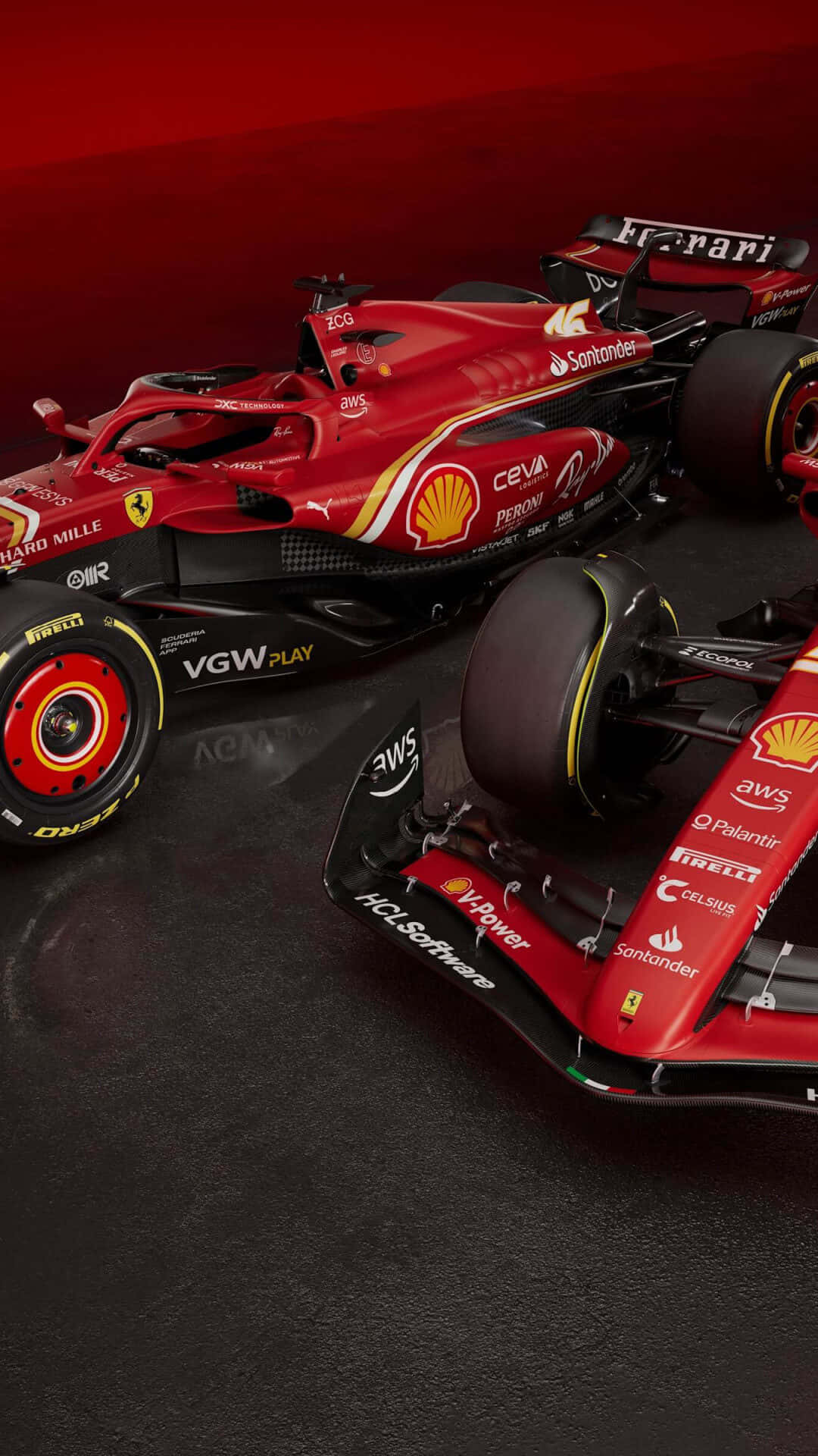 Ferrari F1 Race Car Red Backdrop Wallpaper