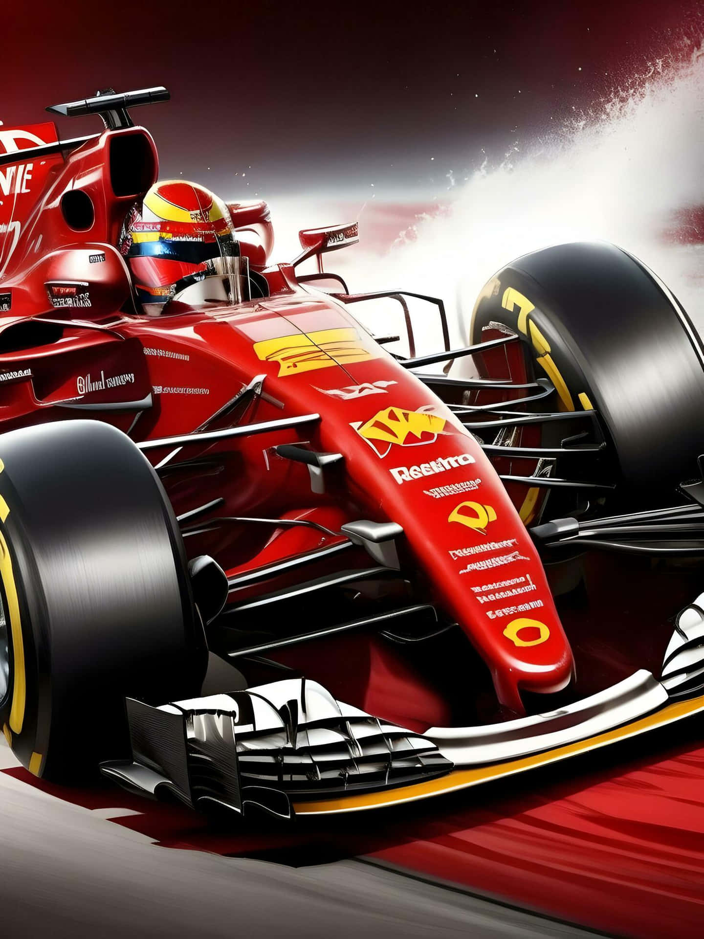 Ferrari F1 Racing Car Illustration Wallpaper