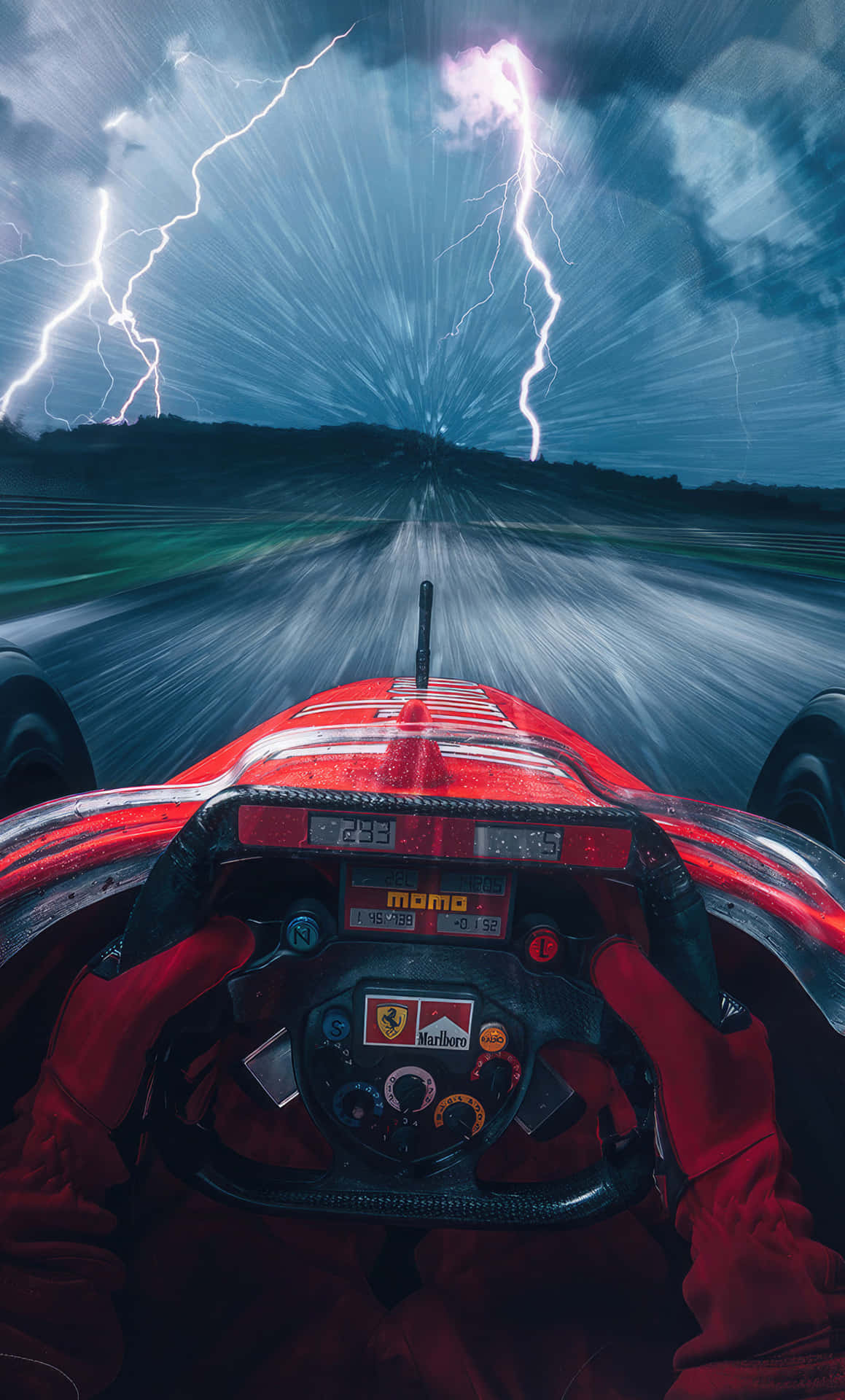 Ferrari F1 Stormy Race Tracki Phone Wallpaper Wallpaper