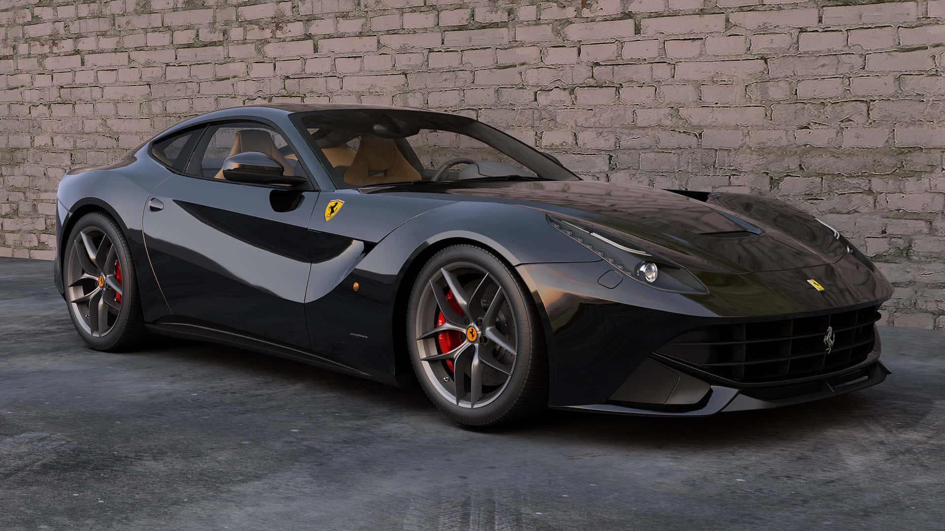 Sleek Ferrari F12 Berlinetta in Motion Wallpaper