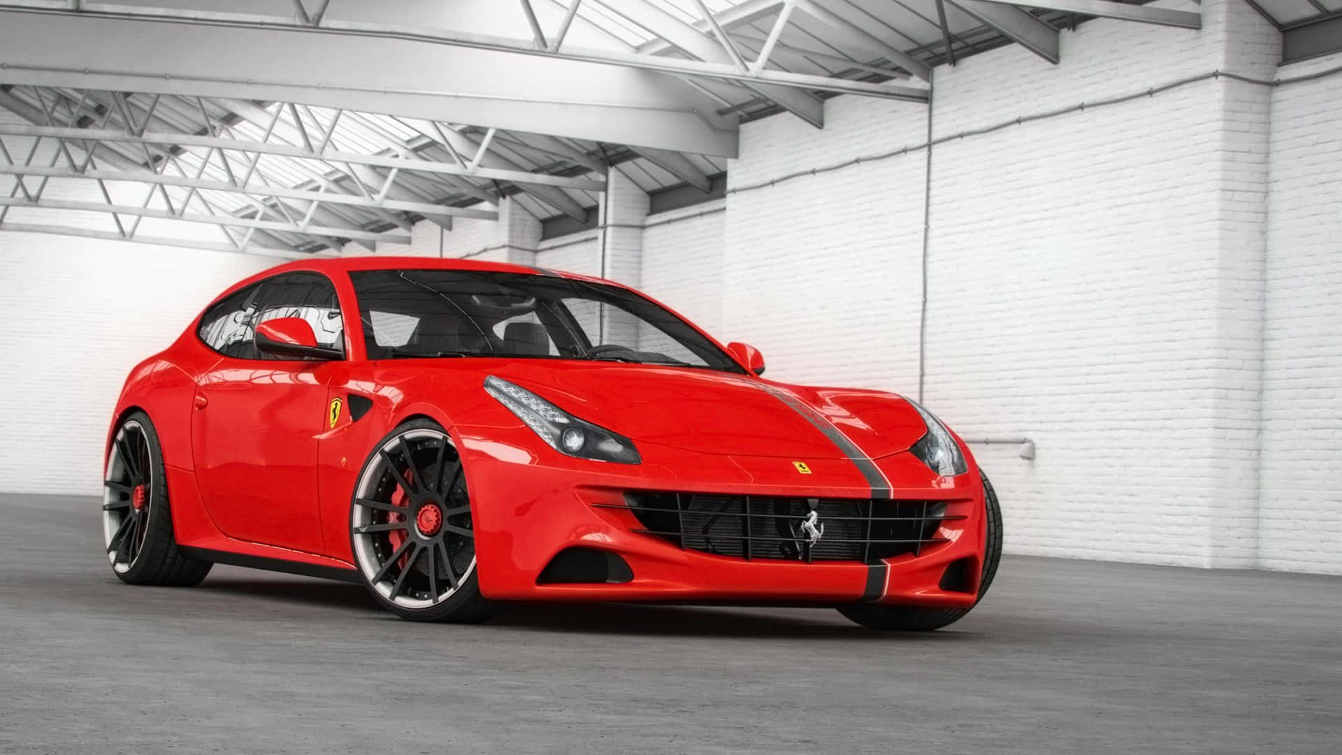 Unimpresionante Ferrari Ff Rojo En Alta Definición Fondo de pantalla