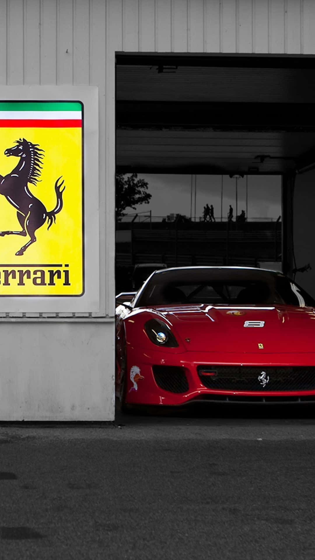 Få et forspring på konkurrencen med Ferraris afrundede design til iPhone X! Wallpaper