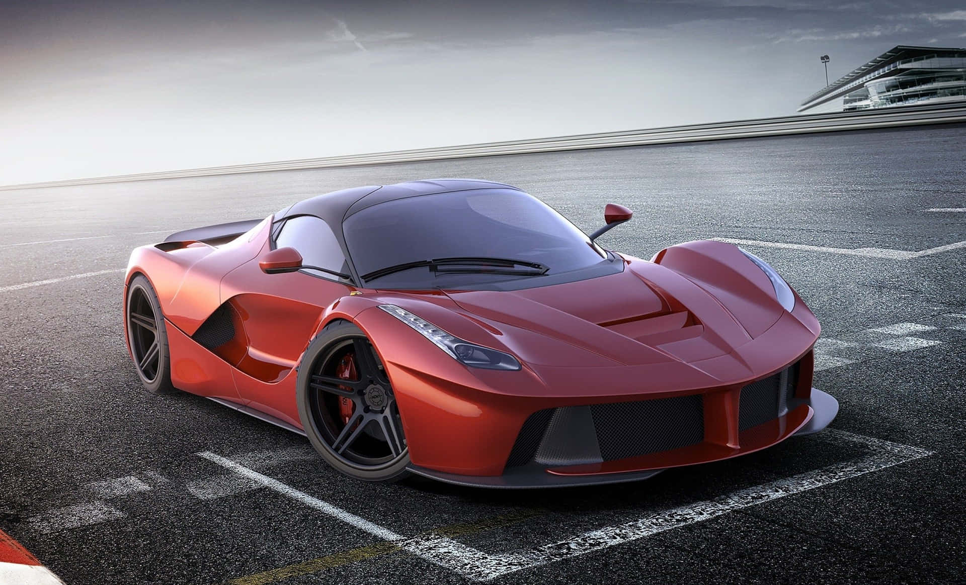 Sleek and Powerful Ferrari LaFerrari on the road Wallpaper